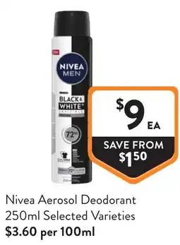 Foodworks Nivea Aerosol Deodorant offer
