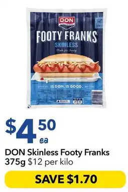 Ritchies DON Skinless Footy Franks offer