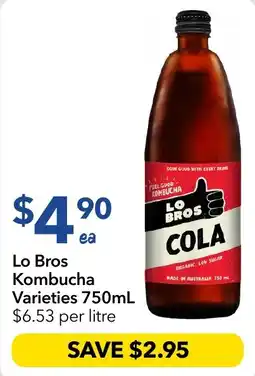 Ritchies Lo Bros Kombucha Varieties offer