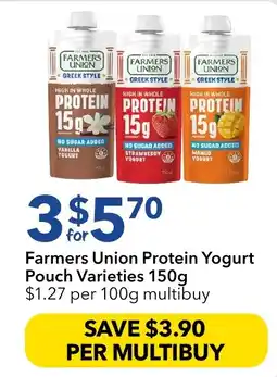 Ritchies Farmers Union Protein Yogurt Pouch Varieties offer