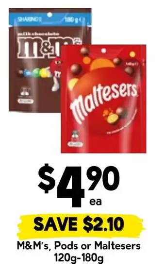 Drakes M&M's, Pods or Maltesers offer