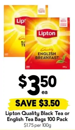 Drakes Lipton Quality Black Tea or English Tea Bags offer