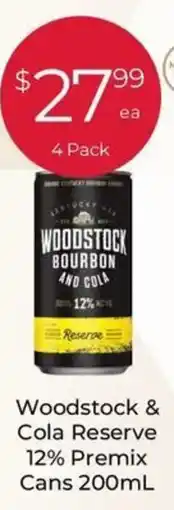 Porters Woodstock & Cola Reserve 12% Premix Cans offer