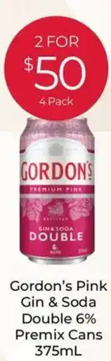 Porters Gordon's Pink Gin & Soda Double 6% Premix Cans offer