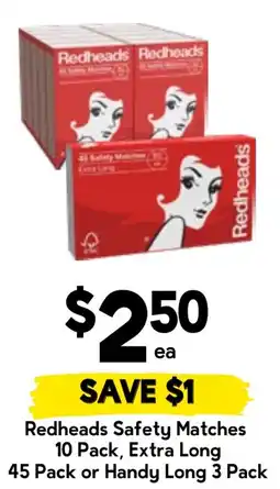 Drakes Redheads Safety Matches offer