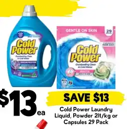 Drakes Cold Power Laundry Liquid, Powder 2lt/kg or Capsules 29 Pack offer