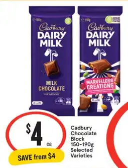 IGA Cadbury Chocolate Block offer