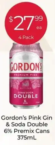 Porters Gordon's Pink Gin & Soda Double 6% Premix Cans offer