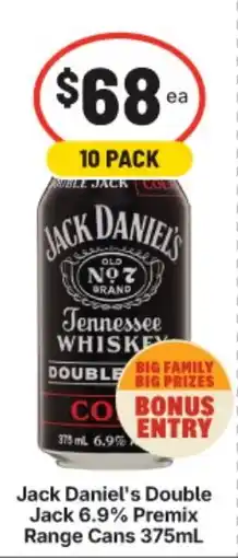 IGA Jack Daniel's Double Jack Tennessee Whiskey Premix offer