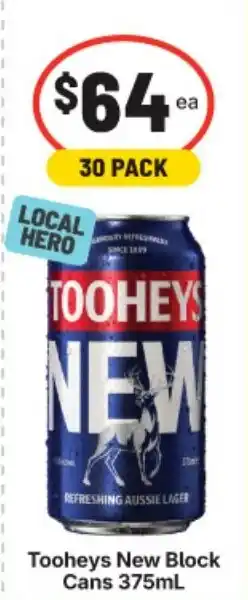 IGA Tooheys New Block Cans offer