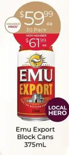 Porters Emu Export Block Cans offer