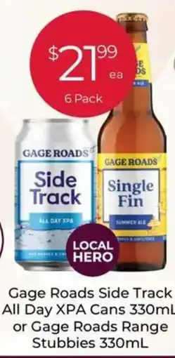 Porters Gage Roads Side Track All Day XPA Cans or Gage Roads Range Stubbies offer