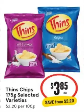 IGA Thins Chips Selected Varieties offer