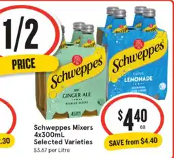 IGA Schweppes Mixers Selected Varieties offer