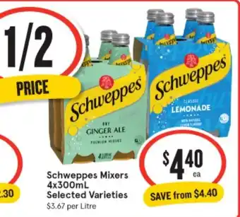 IGA Schweppes Mixers Selected Varieties offer