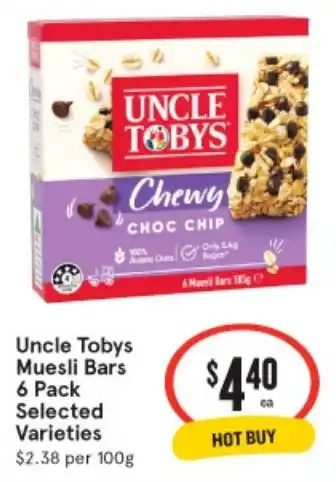 IGA Uncle Tobys Muesli Bars offer