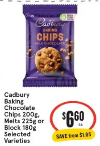 IGA Cadbury Baking Chocolate Chips offer