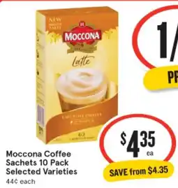 IGA Moccona Coffee Sachets 10 Pack Selected Varieties offer