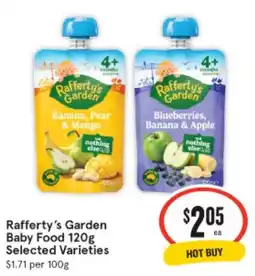 IGA Rafferty's Garden Baby Food Selected Varieties offer
