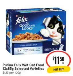IGA Purina Felix Wet Cat Food 12x85g Selected Varieties offer