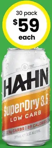 The Bottle O Hahn Super Dry 3.5 Low Care offer