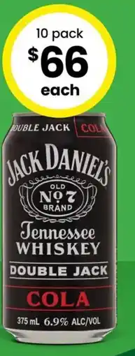 The Bottle O Jack Daniel's Tennessee Whiskey Double Jack offer