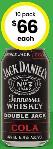 The Bottle O Jack Daniel's Tennessee Whiskey Double Jack offer