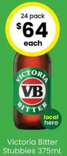The Bottle O Victoria Bitter Stubbies offer