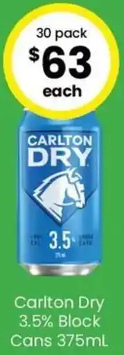 The Bottle O Carlton Dry 3.5% Block Cans offer
