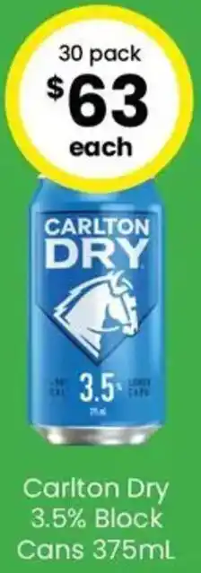 The Bottle O Carlton Dry 3.5% Block Cans offer