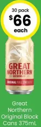 The Bottle O Great Northern Original Block Cans offer