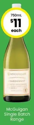 The Bottle O McGuigan Single Batch Range offer