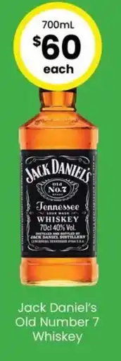 The Bottle O Jack Daniel's Old Number 7 Whiskey offer