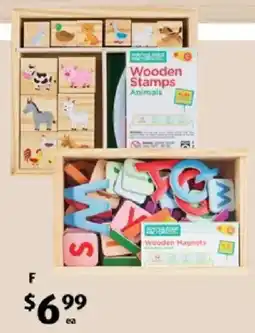 ALDI Natural Edge Wooden Stamps Animals offer
