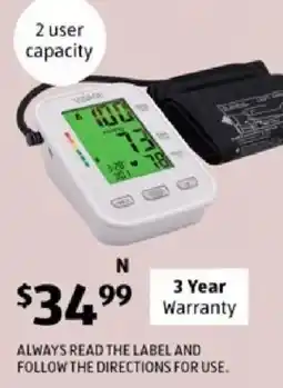 ALDI Visak Blood Pressure Monitor offer