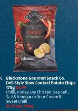 ALDI Blackstone Gourmet Snack Co. Deli Style Slow Cooked Potato Chips offer