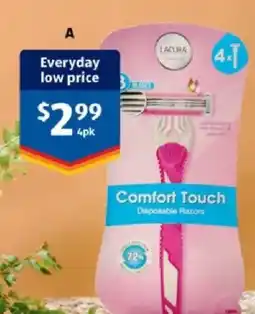 ALDI Lacura Comfort Touch Disposable Razors offer