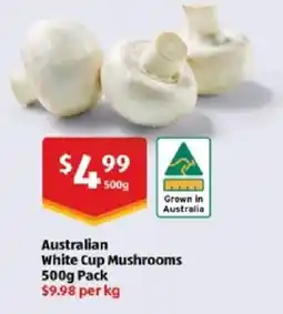 ALDI Australian White Cup Mushrooms offer