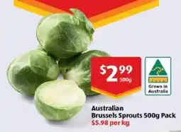 ALDI Australian Brussels Sprouts 500g Pack offer