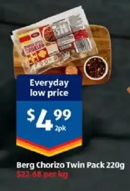 ALDI Berg Chorizo Twin Pack offer