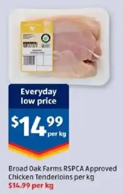 ALDI Broad Oak Farms RSPCA Approved Chicken Tenderloins offer