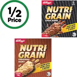 Woolworths Kellogg’s Nutri Grain Bars 110g Pk 5 or LCMs 100-110g Pk 5 offer