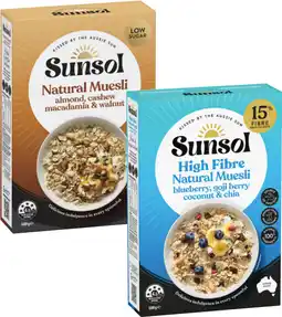 Coles Sunsol Natural Muesli offer