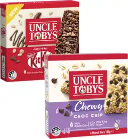 Coles Uncle Tobys Muesli Bars-185g offer