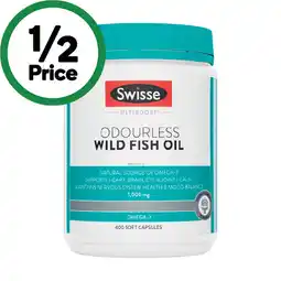 Woolworths Swisse Ultiboost Odourless Wild Fish Oil 1000mg Capsules offer