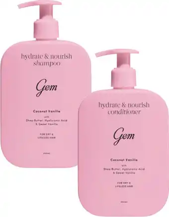 Coles Gem Shampoo or Conditioner 350mL offer