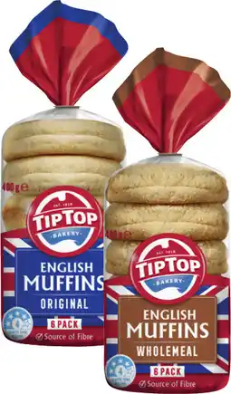 Coles Tip Top English Muffins 400g offer