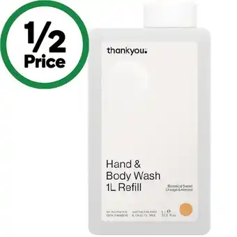 Woolworths Thankyou Hand & Body Wash Refill offer