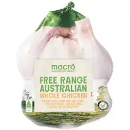 Woolworths Macro Free Range Australian Fresh Whole Plain RSPCA Approved Chicken offer