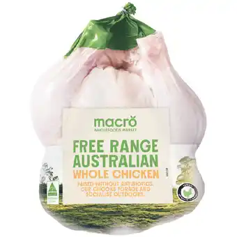 Woolworths Macro Free Range Australian Fresh Whole Plain RSPCA Approved Chicken offer